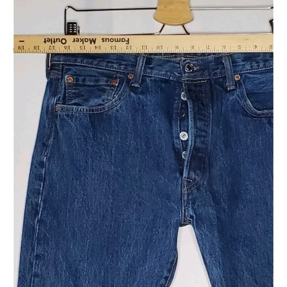Levis Strauss 501 Jeans Mens 34X28 Blue Cotton Denim Button-Fly‎